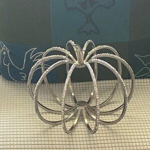 Silver Rhinestone Embellished Pewter PUMPKIN